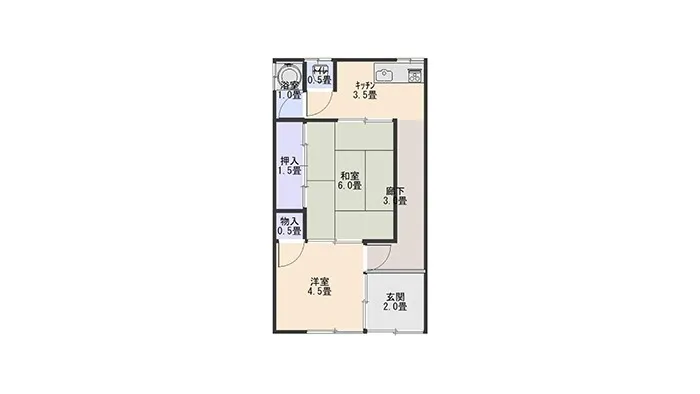 賃貸アパート ：中万呂 平家二戸一右